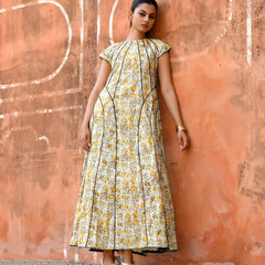 Multicolor Cotton Poplin Tiered Midi Dress