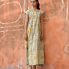 Multicolor Cotton Poplin Tiered Midi Dress