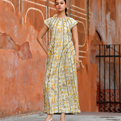 Multicolor Cotton Poplin Tiered Midi Dress