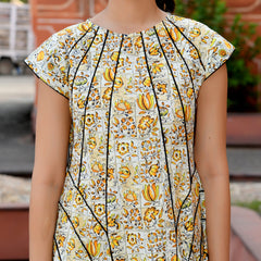 Multicolor Cotton Poplin Tiered Midi Dress