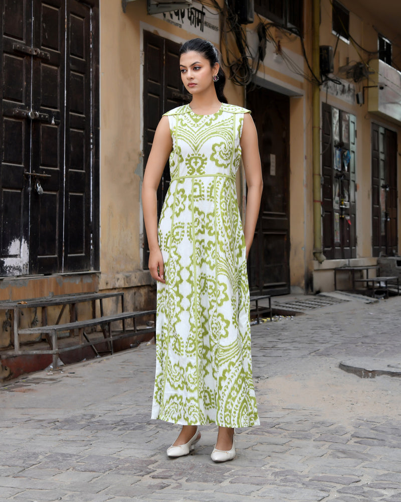Multicolor Cotton Poplin Tiered Midi Dress