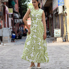 Multicolor Cotton Poplin Tiered Midi Dress