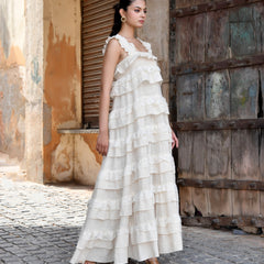 Handloom Ruffled Tiered Maxi Dress
