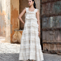 Handloom Ruffled Tiered Maxi Dress
