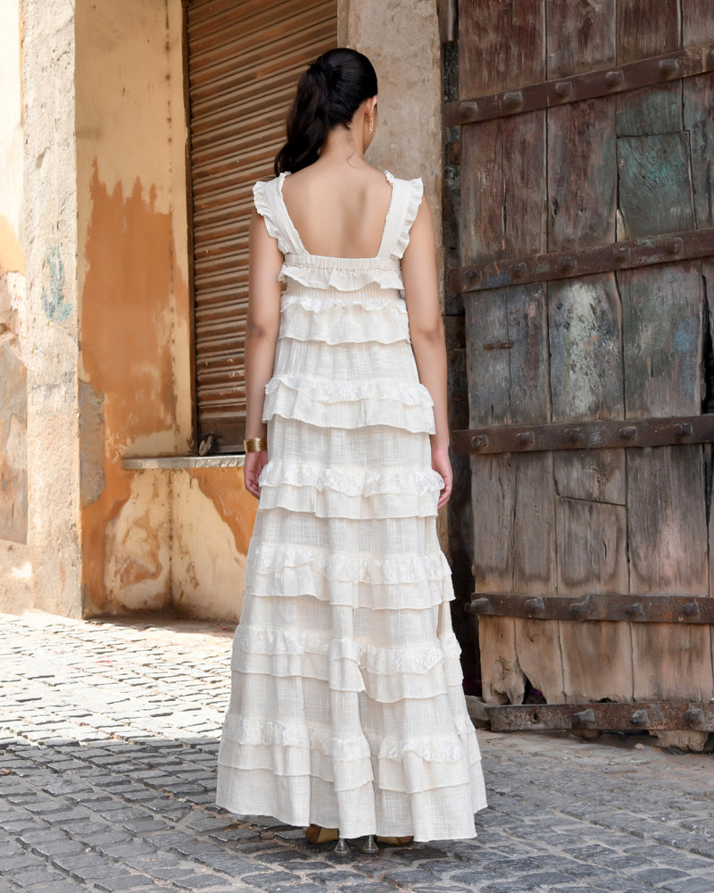 Handloom Ruffled Tiered Maxi Dress