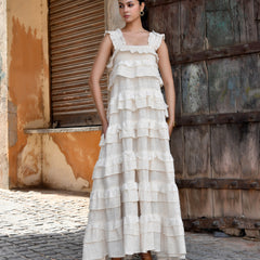 Handloom Ruffled Tiered Maxi Dress