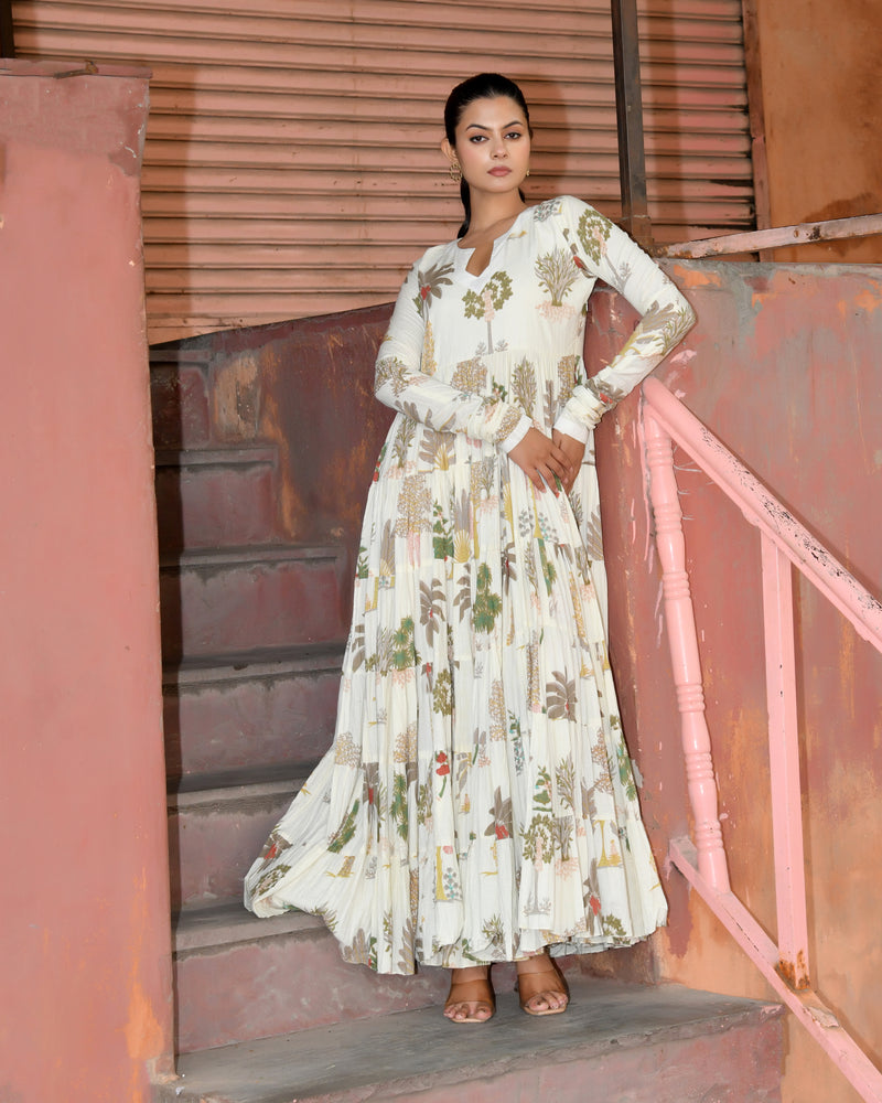 Floral Print Tiered Maxi Dress