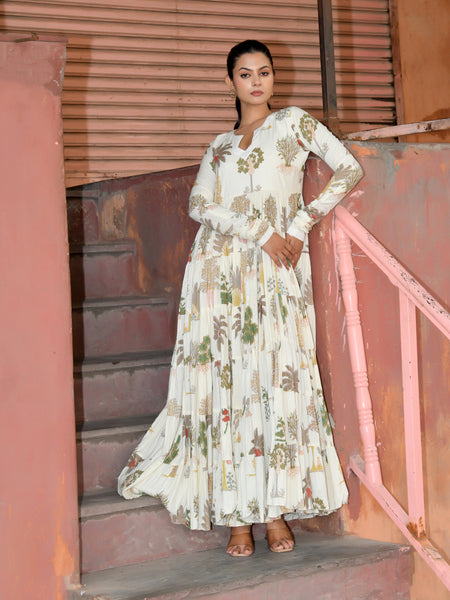 Floral Print Tiered Maxi Dress