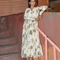 Floral Print Tiered Maxi Dress