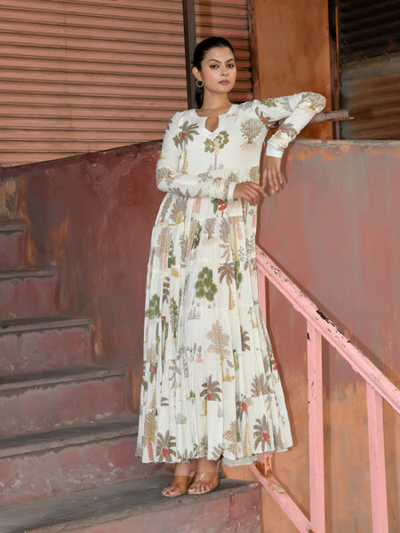 Floral Print Tiered Maxi Dress