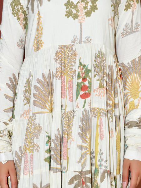 Floral Print Tiered Maxi Dress