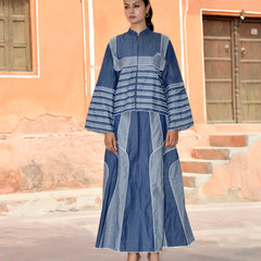 Women’s Denim Shirt & Flared Skirt Co-ord Set