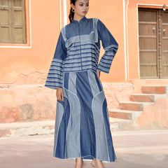 Women’s Denim Shirt & Flared Skirt Co-ord Set