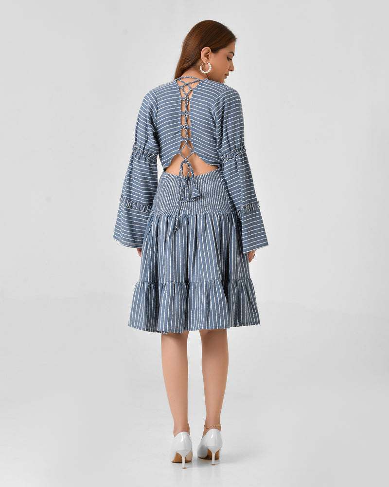 Handloom Cotton Wrap Midi Dress