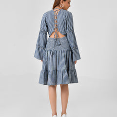 Handloom Cotton Wrap Midi Dress