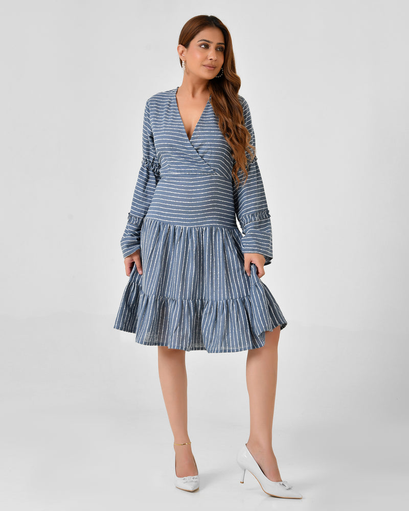 Handloom Cotton Wrap Midi Dress