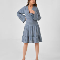 Handloom Cotton Wrap Midi Dress