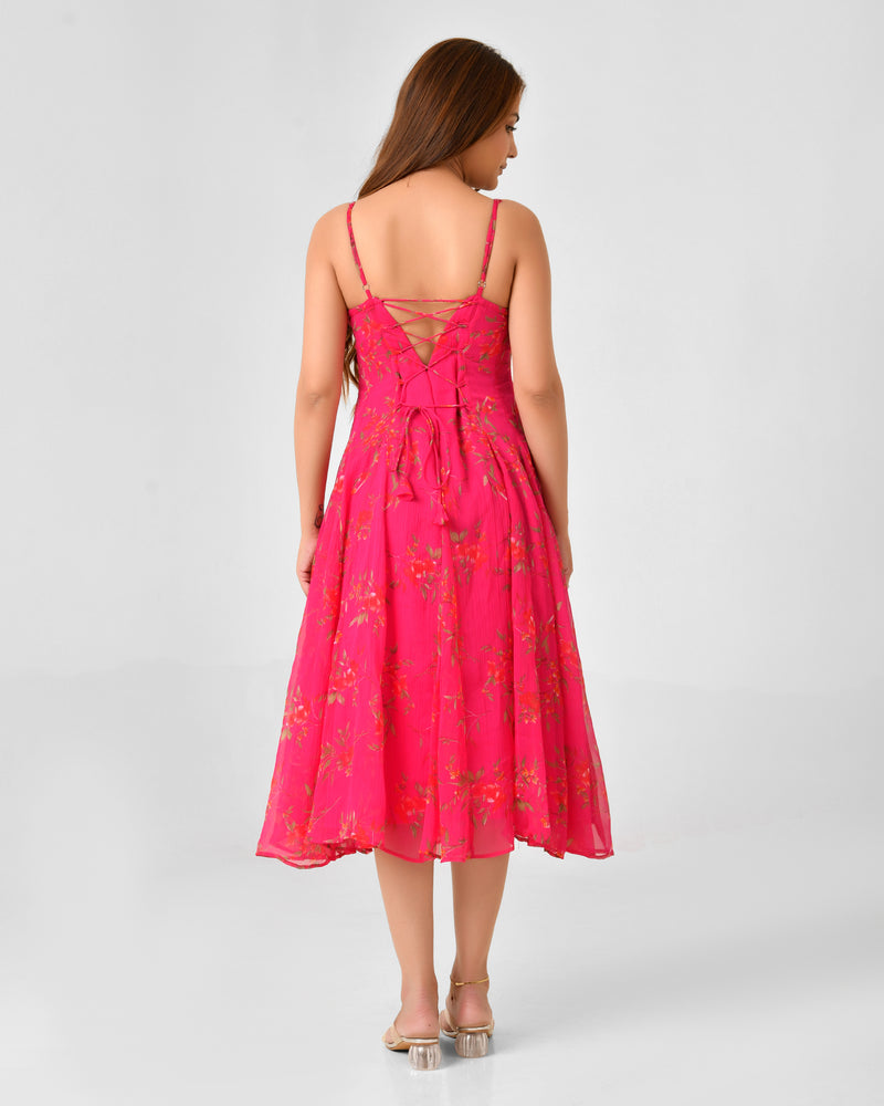 Chiffon Sleeveless Square Neck Dress