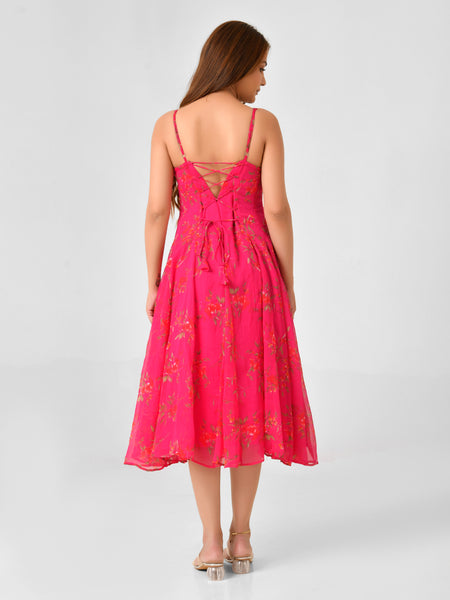 Chiffon Sleeveless Square Neck Dress