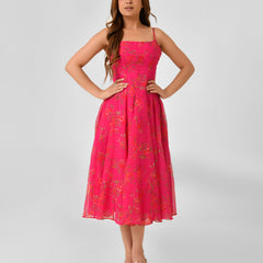 Chiffon Sleeveless Square Neck Dress