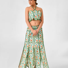 Floral Printed Halter Neck Cotton Co-ord Set