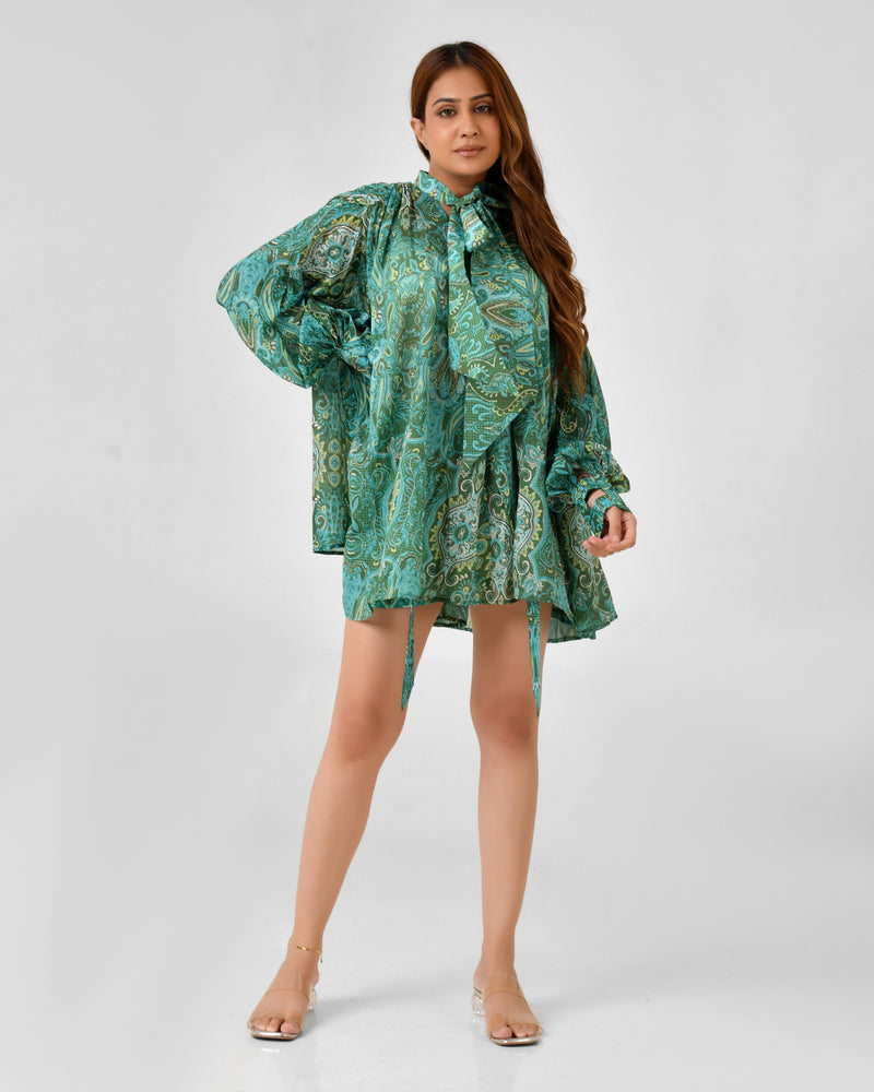 Paisley Floral Blouse & Shorts Co-ord Set