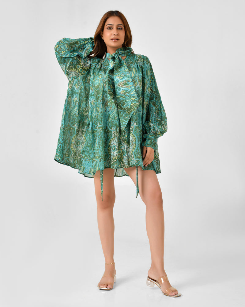 Paisley Floral Blouse & Shorts Co-ord Set