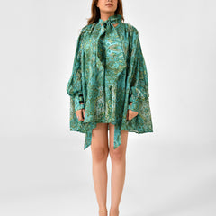 Paisley Floral Blouse & Shorts Co-ord Set