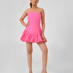 Poplin Square Neck Sleeveless Mini Dress