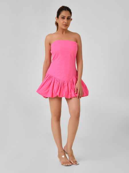 Poplin Square Neck Sleeveless Mini Dress