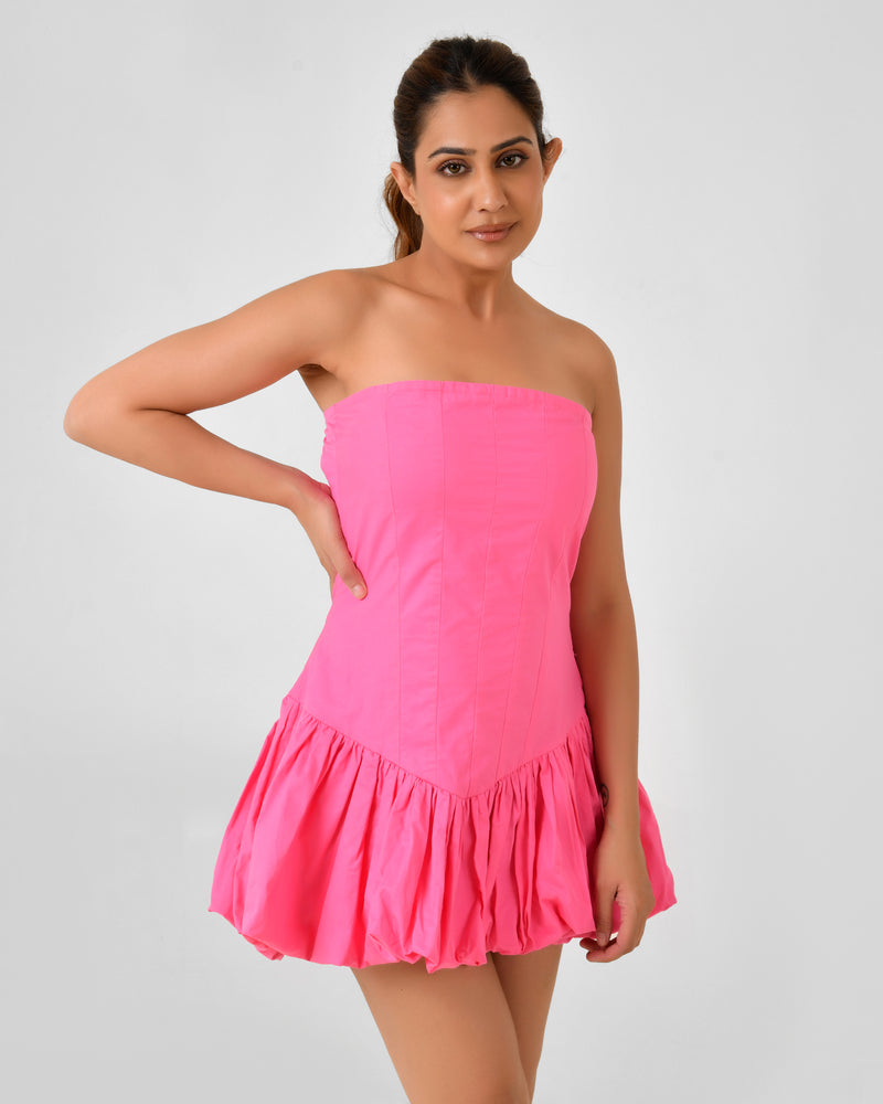 Poplin Square Neck Sleeveless Mini Dress
