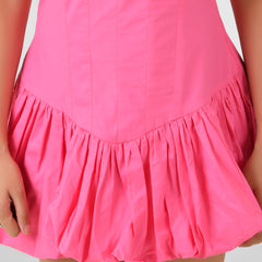 Poplin Square Neck Sleeveless Mini Dress